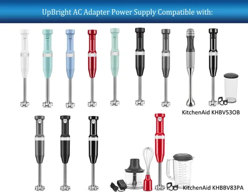 Vista 2 de UpBright Adaptador de CA compatible con KitchenAid KHBBV53 KHBBV53DG KHBBV53BM KHBBV53VB KHBBV53ER KHBBV53OB KHBBV53PA KHBBV53WH KHBBV83 KHBBV83BM