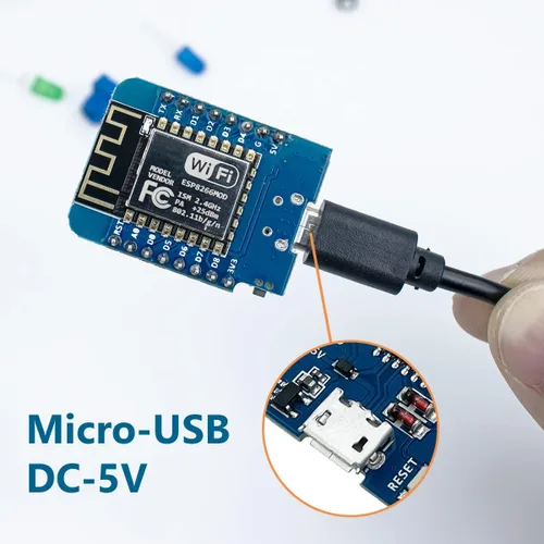 Vista 3 de Hosyond 5 unids D1 Mini NodeMcu ESP8266 ESP-12F WiFi Módulo Desarrollo Junta Compatible con Arduino/WeMos D1 Mini