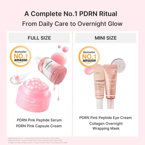 Vista 2 de medicube PDRN Glow Ritual Set de regalo Colágeno, retinol, péptidos para firmeza y resplandor Suero de tamaño completo, crema y mini crema