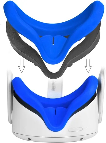 Vista 2 de Juego de fundas para Oculus Quest 2, 1 funda de silicona para Oculus Quest 2, funda de cojín para ojos para Oculus Quest 2, funda de cojín