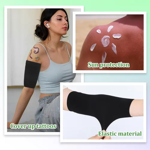 Vista 5 de 2 pares de mangas protectoras de compresión para el antebrazo para mujer, manga protectora de compresión para el antebrazo para mujeres y hombres