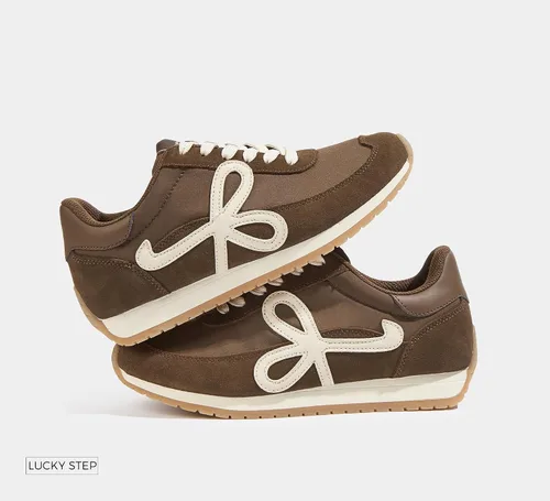Vista 7 de LUCKY STEP - Zapatillas de moda para mujer, elegantes, de caña baja, clásicas, retro, casuales, cómodas, para correr y caminar Marrón oscuro