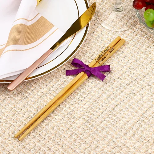 Vista 3 de 30 pares de palillos personalizados, palillos de madera de bambú personalizados, palillos de estilo chino japonés (30)