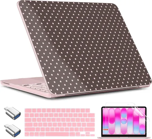 Vista 46 de TWOLSKOO Funda para MacBook Neo de 13 pulgadas 2026 A3404 A18 Pro Chip, funda rígida de plástico con adaptador tipo C, 2 fundas para cámara web