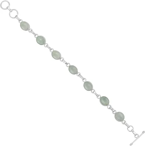 Vista 2 de Oval Shape Natural Gemstones Statement Bracelet for Women - 925 Silver Plated Handmade Birthstone Bohemian Vintage Style Women's Jewelry Gifts for