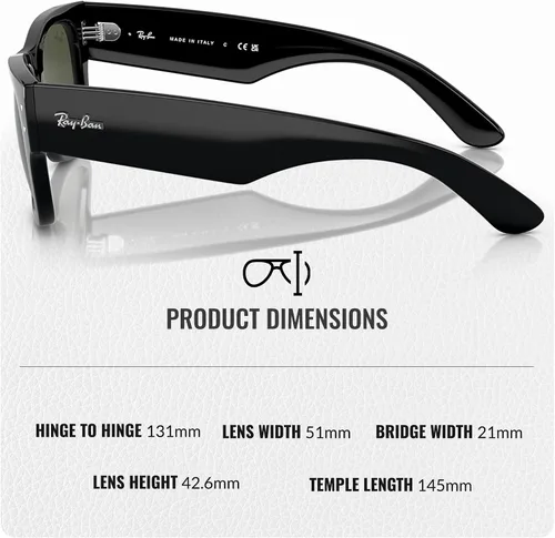 Vista 5 de Ray-Ban RB0840S MEGA WAYFARER Gafas de sol de forma cuadrada con kit oficial de gafas