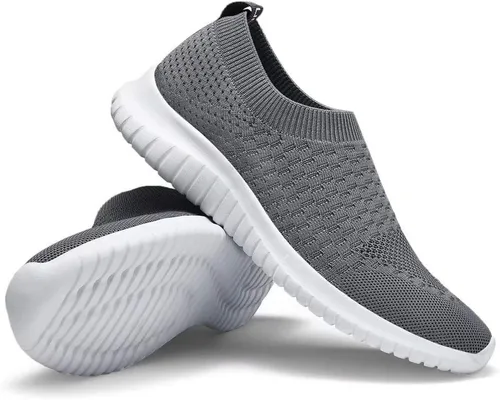 Vista 8 de Konhill - Zapato deportivo para caminar, ligero, deportivo, informal, para gimnasio, sin cordones, para mujer