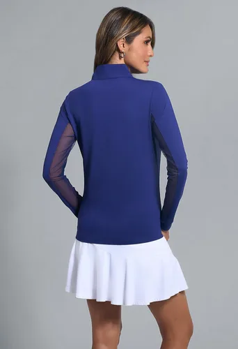 Vista 8 de IBKUL Athleisure Wear 80000 - Camiseta de protección solar UPF 50+ Icefil Cooling-Solid de manga larga con cuello alto falso