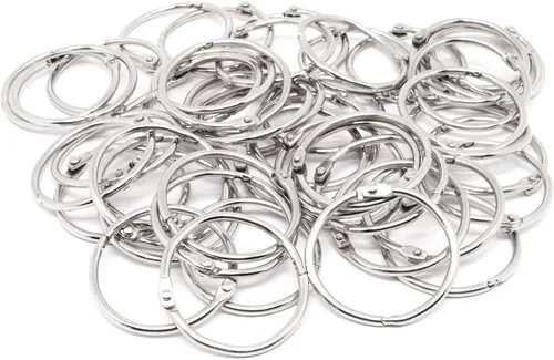 Vista 9 de Anillos pequeños para carpeta de 1 pulgada, anillos para libros 100 piezas, anillos para tarjetas flash, anillos para tarjetas de índice, anillos