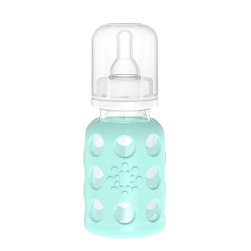 Vista 20 de Lifefactory Biberón de vidrio con pezón de etapa 1 y melón protector de silicona, 4 onzas
