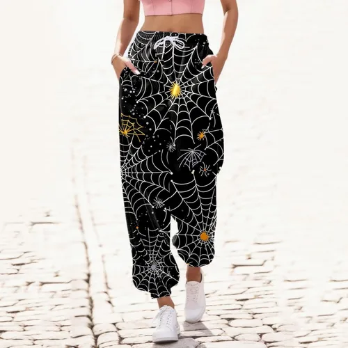 Vista 3 de Lroplie Pantalones deportivos ligeros para mujer, talla grande, con forro de entrenamiento, pantalones deportivos con bolsillos