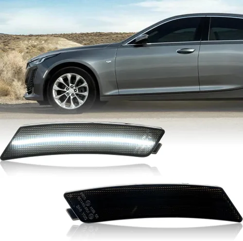 Vista 14 de Lentes transparentes CT4 LED para luces de marcador lateral para 2020-2023 Cadillac CT4, luces LED ámbar para parachoques delantero, luces de señal