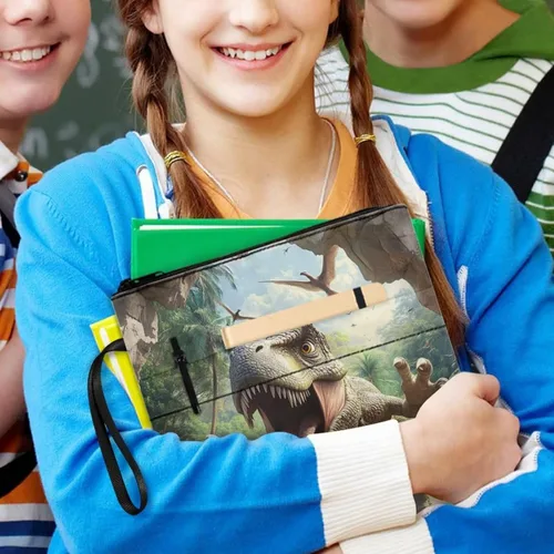 Vista 4 de doginthehole Fundas de libro de dinosaurio 3D para libro de bolsillo reutilizable, protector de libro de texto para niños y estudiantes, portadas
