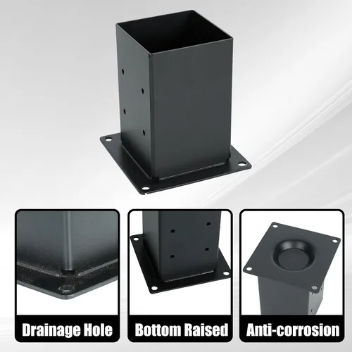 Vista 5 de Kit de soportes para pérgola de 4 x 4 pulgadas (real 3.5 x 3.5 pulgadas), 3 vías (4 piezas) y 4 vías (2 piezas) soportes para cenador con 6 piezas