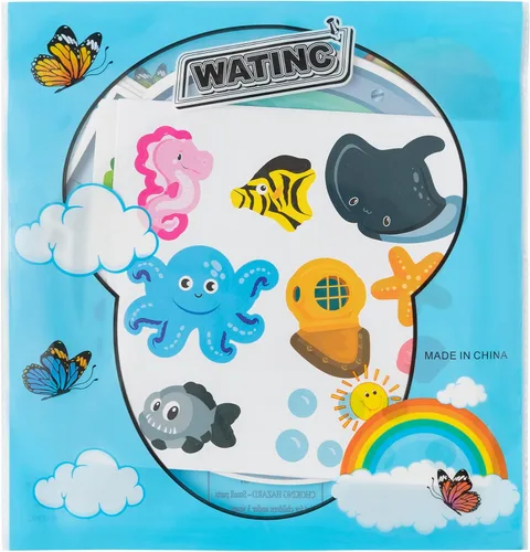 Vista 7 de WATINC - Calcomanía de escena de animales marinos para manualidades, haz tu propio mundo de animales del océano bajo el mar, calcomanías