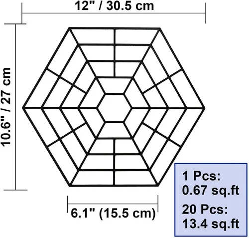 Vista 6 de MAITER Pond Netting Floating Guard Protect Fish Koi (paquete de 20, 10.6 x 12 pulgadas, hexagonal negro)