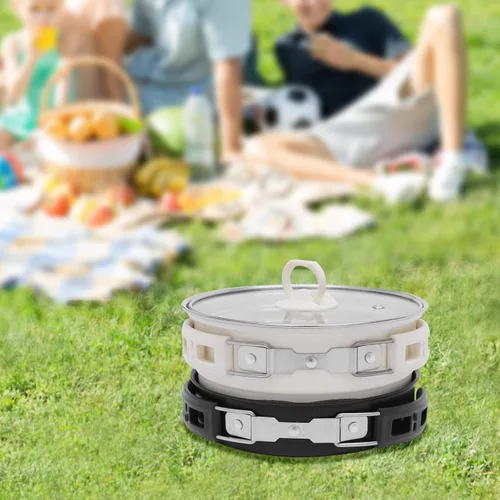 Vista 6 de Olla eléctrica portátil con asas plegables, sartén antiadherente, mini olla caliente, 1.6L/0.42 galones, 500 W, 110 V, olla multifuncional