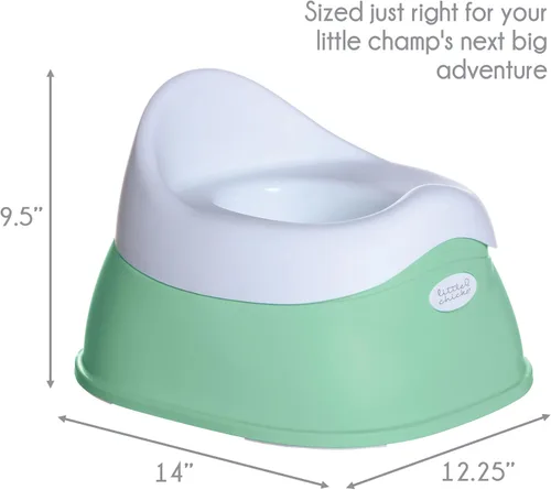 Vista 2 de Little Chicks Silla de inodoro de entrenamiento para ir al baño fácil de limpiar con protector contra salpicaduras integrado, base antideslizante