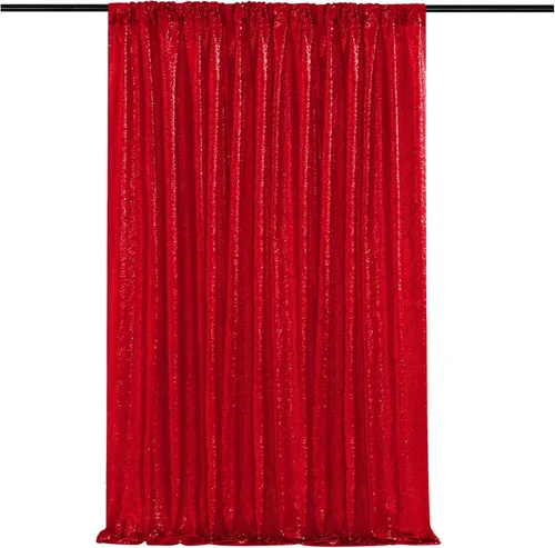 Vista 44 de Cortinas de fondo de lentejuelas con purpurina azul bebé, 2 piezas de 2 x 8 pies, telón de fondo de fiesta de baby shower para niños, hermosas