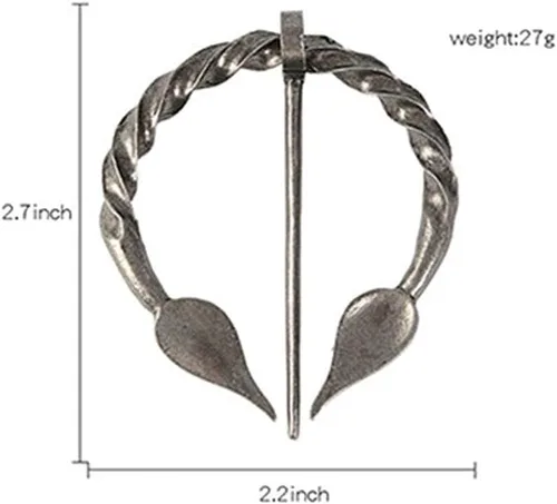 Vista 4 de Broche vikingo vintage con solapa para mujeres y hombres, capa, bufanda, chal, hebilla de cierre, broches, broches penanulares y juegos de alfileres