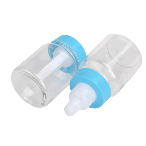 Vista 5 de 36 piezas de suministros de alimentación favores mini comedero fiestas azul bautismo Contianers forma niños para botella de leche fiesta