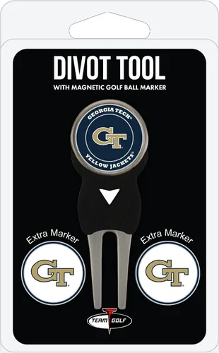 Vista 23 de Team Golf NCAA Georgia Tech Yellow Jackets Divot Tool Pack with 3 Golf Ball Markers Divot Tool with 3 Golf Ball Markers Pack, Markers are Removable