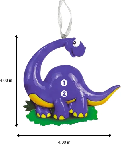 Vista 4 de Adorno de Navidad de dinosaurio 2025 – Recuerdo personalizado de T-Rex para niños – Divertida decoración de vacaciones de animales jurásicos