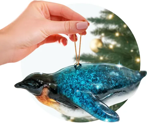 Vista 9 de Adorno de Navidad pintado a mano para playa – Decoración costera para árbol para amantes del océano – Adorno náutico único para árbol de Navidad