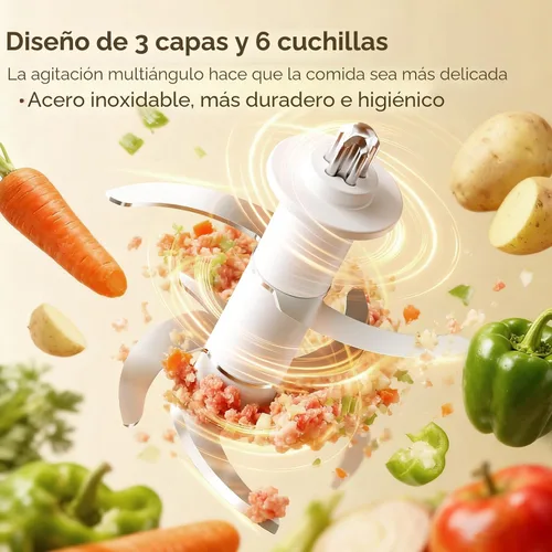 Vista 5 de Fabricante de Alimentos para Bebés, Juego Pequeño de Procesador de Alimentos para Bebés, Fruta, Verdura, Carne, Fabricante de Alimentos para Bebés