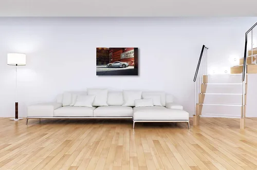 Vista 2 de Ferrari 488 Pista - Arte Fino Giclée Canvas Print Photo Wall Art Display. Estilo profesional de galería, listo para colgar. (588) (20" x 30")