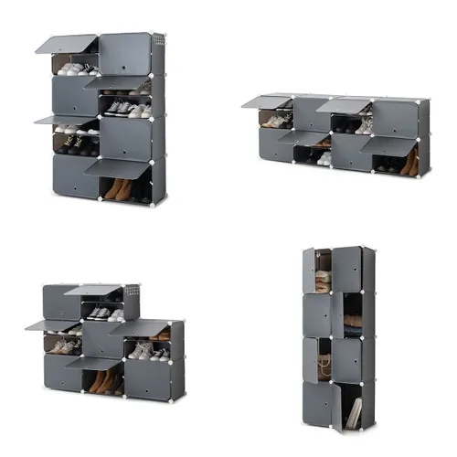 Vista 13 de Zapatero Modular Portátil InnovaGoods Gris