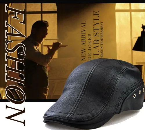 Vista 5 de Gorra de cuero para hombre, diseño de Ivy Gatsby, sombrero de caza para golf