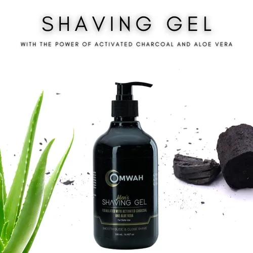 Vista 2 de OMWAH Gel de afeitar para hombre, carbón activado, 17.0 onzas líquidas (paquete de 3)