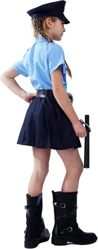 Vista 3 de PGOND Disfraz de fiesta de uniforme de policía para niñas