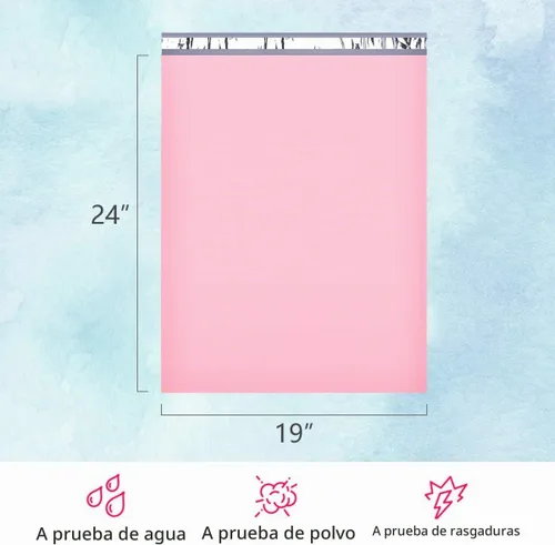 Vista 2 de UCGOU Sobres grandes de polietileno de 19 x 24 pulgadas, color rosa claro