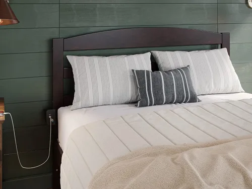 Vista 8 de AFI, Warren - Cama de plataforma matrimonial con cama nido individual, color espresso