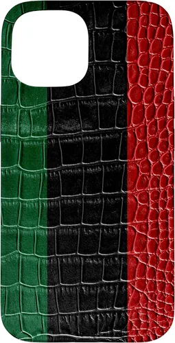 Vista 6 de iPhone 16 Pan African Flag Patriotic Crocodile Skin Print Pride Case