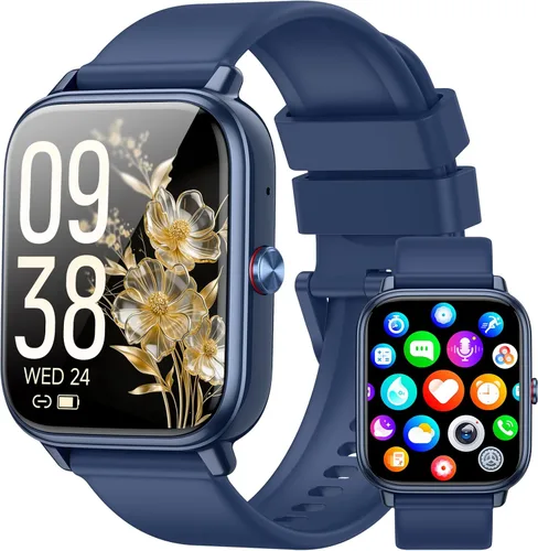 Vista 10 de Reloj Inteligente para Hombres y Mujeres, Rastreador de Fitness (Contestar/Hacer Llamadas), Batería de 1000 mAh, Más de 120 Modos Deportivos