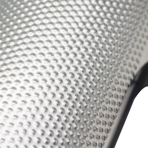 Vista 7 de Guiro con raspador, acero inoxidable Metal Guiro Shaker Latin Percusion Instrumento