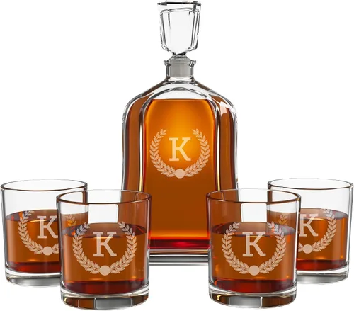 Vista 6 de Juego de decantador de whisky personalizado, juegos de decantadores de whisky para hombres, regalos personalizados para hombres