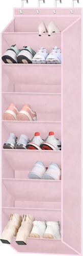 Vista 20 de SLEEPING LAMB Zapatero para puerta, organizador de zapatos para puerta de niños para colgar en el armario, almacenamiento estrecho para zapatos