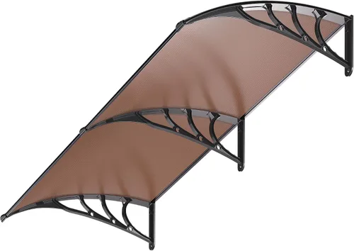 Vista 7 de VivoHome Toldo de policarbonato transparente para puerta o ventana con soporte negro, 40 pulgadas x 40 pulgadas