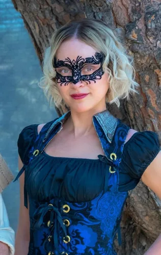 Vista 7 de Disfraz de encaje de tatuaje para Halloween, fiesta veneciana, máscara de mascarada para mujer, espectáculo de cosplay, 1 unidad