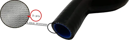 Vista 2 de Manguera de entrada de impulso de entrada de aire de silicona compatible con Mini Cooper S R55 R56 R57 2007-2012 (negro)