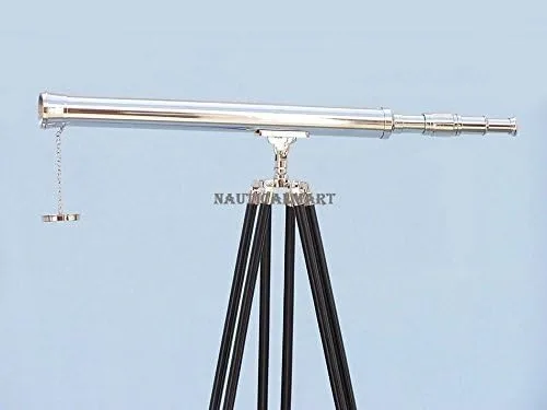 Vista 7 de Nauticalmart Telescopio maestro de puerto cromado de pie de 60 pulgadas Regalo coleccionable, perfecto para regalos de Navidad y vacaciones