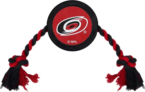 Vista 9 de Juguete de goma First Dog Puck – Cuerda de tiro resistente para perros y gatos – Juega hockey con tu mascota – Juguete con licencia de los Anaheim