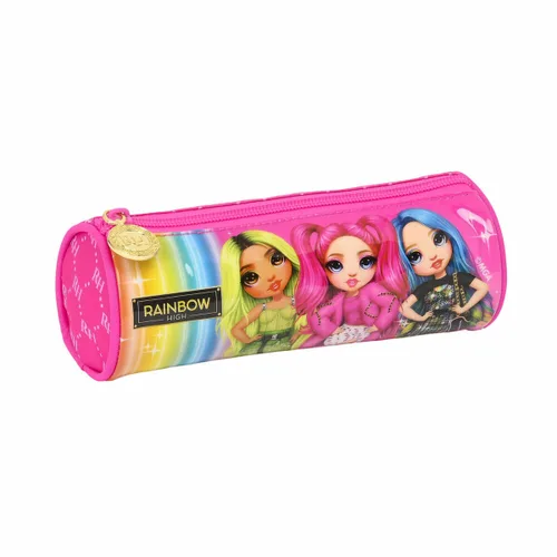 Vista 2 de Estuche Escolar Cilíndrico Rainbow High Fucsia (20 x 7 x 7 cm)
