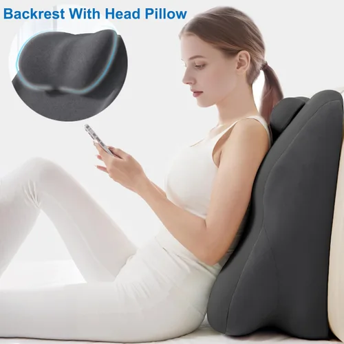 Vista 4 de Almohada de cuña para alivio de reflujo ácido, almohada de cuña de cama para dormir Silky Smooth Pillowcover, Medium-soft Memory Foam All-night