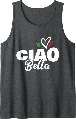 Vista 11 de Ciao Bella - Hermoso corazón italiano Italia - saludo Hello Tank Top Negro