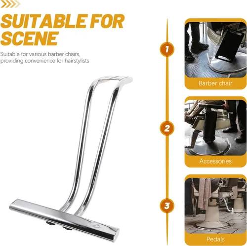 Vista 6 de Silla de salón Pedal universal Silla de salón Reposapiés Reposapiés Universal Reposapiés Pedal s Reposapiés Trípode de acero inoxidable Almohadillas